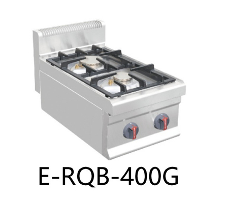 E-RQB-400G 상업적 레스토랑 주방 용기 주방용 조리대 이중 버너 가스 범위 스토브